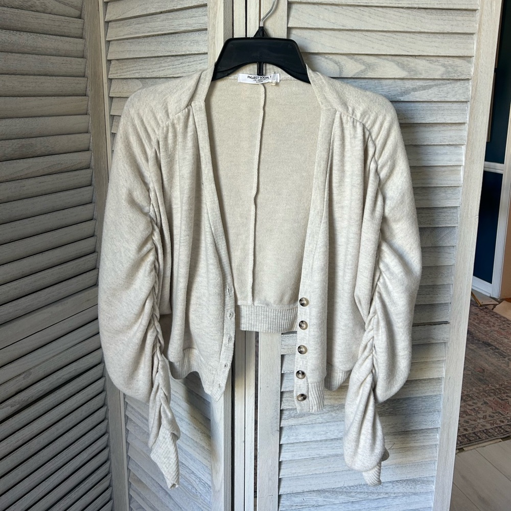 Project Social T. Cream Cardigan